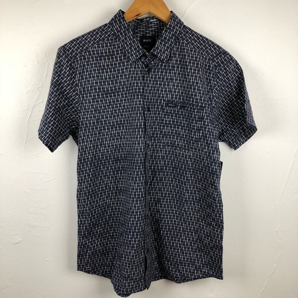 RVCA Layers Button Down Shirt Mens Medium Slim Fit